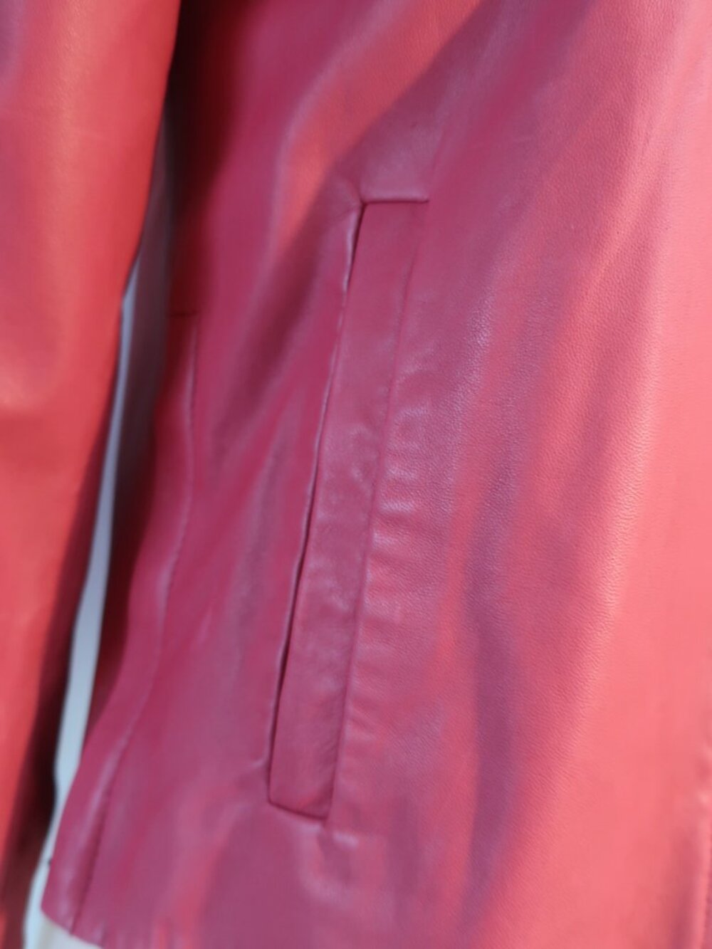 Womens Ralph Lauren Golf Raspberry-Pink Color Leather Jacket S - Picture 3 of 14